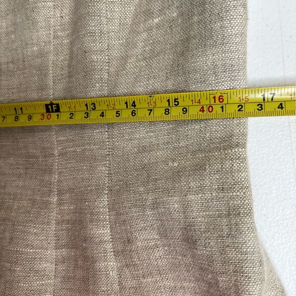 Vintage Marie St Claire Linen Button Front Neutral Tan Sheath Dress Women 12 - Picture 10 of 12